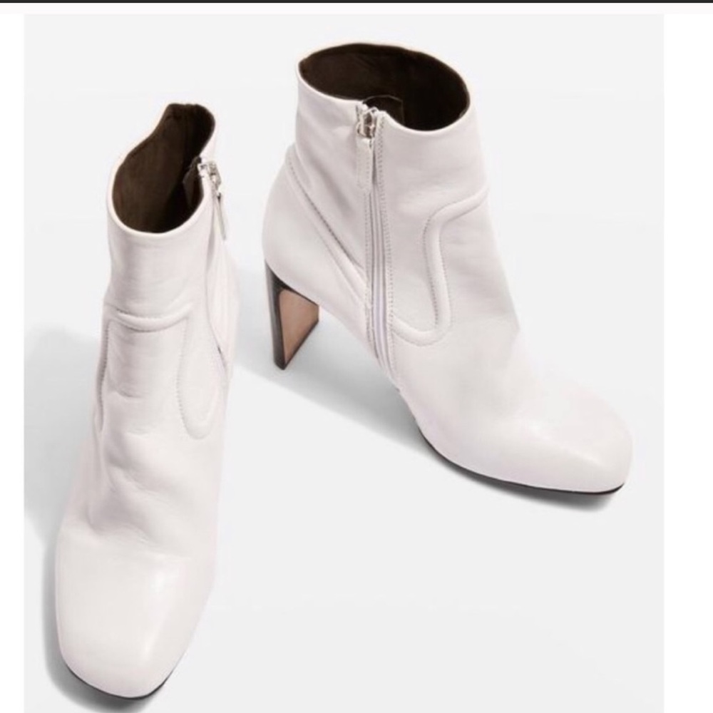 Topshop White Leather Honeydew Boots